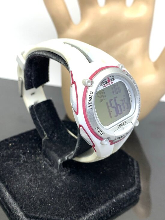 Timex Women\'s Watch T5K443 Ironman Triathlon Quartz Digital White Resin 36mm
